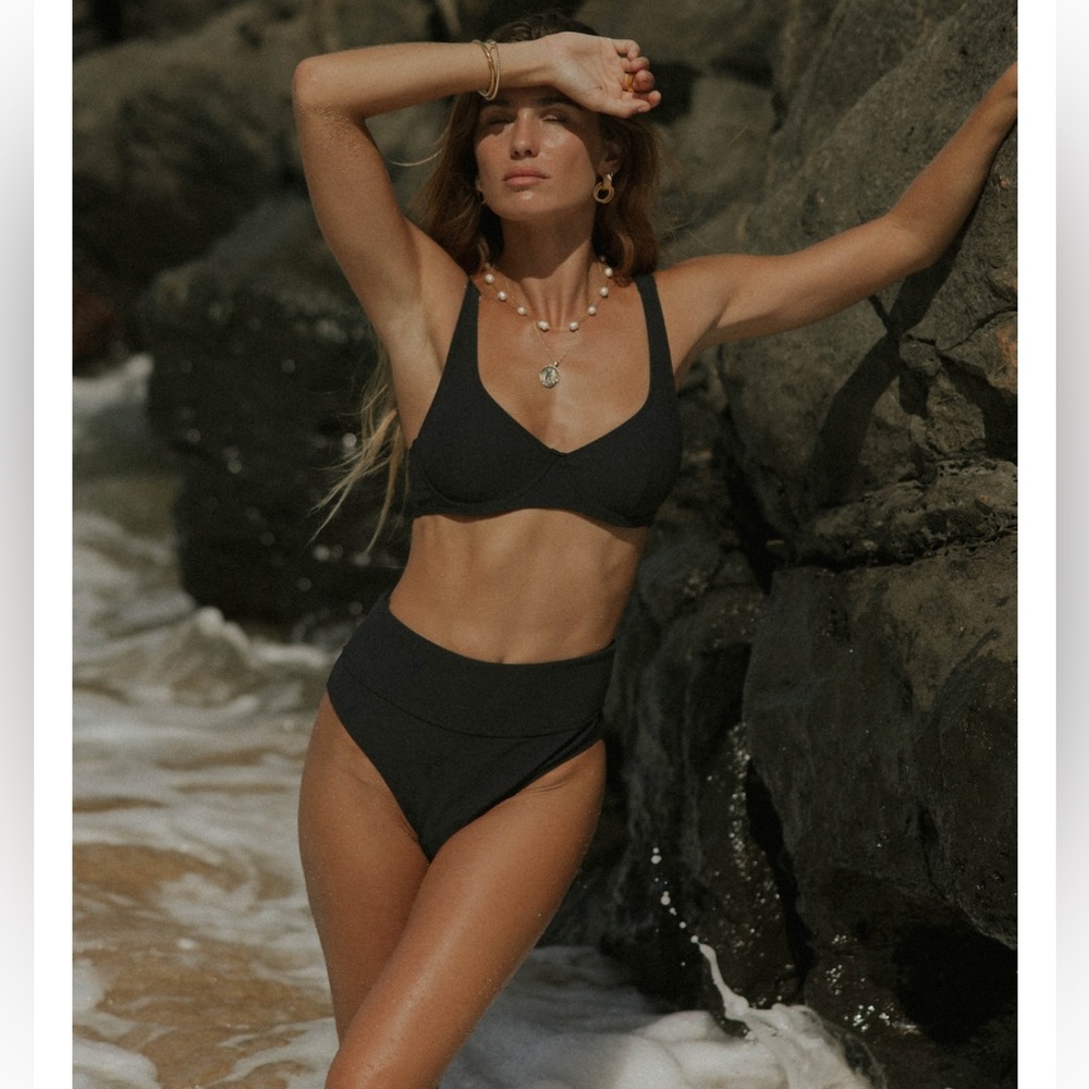 Black High-Waist Bikini Set - Women Swim Bikini